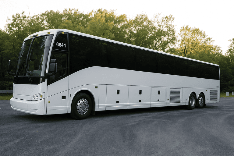 exterior of Garden Grove Minibus Company coach bus