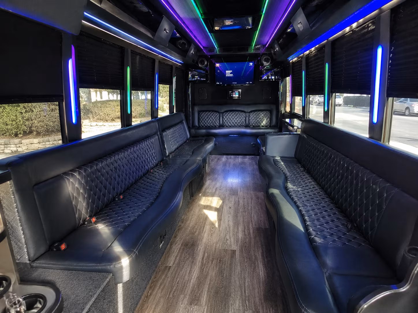 garden grove 15 passenger party bus interior