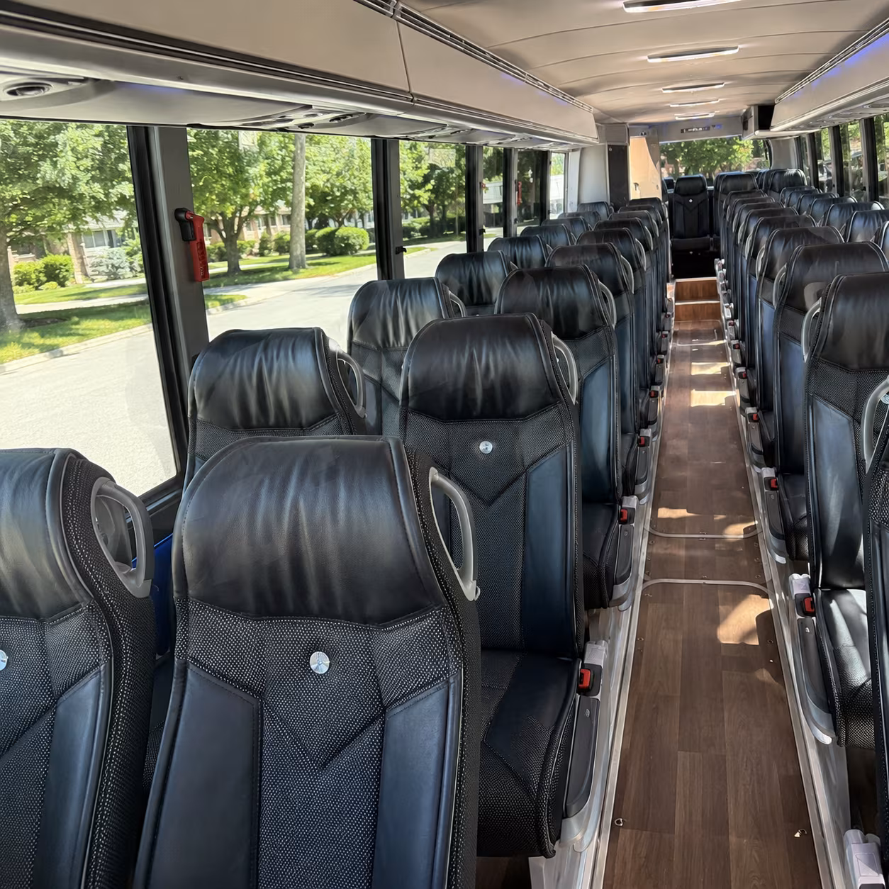 garden grove 40 passenger charter bus inside