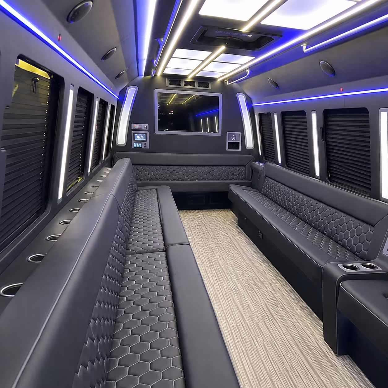 garden grove 40 passenger party bus inside