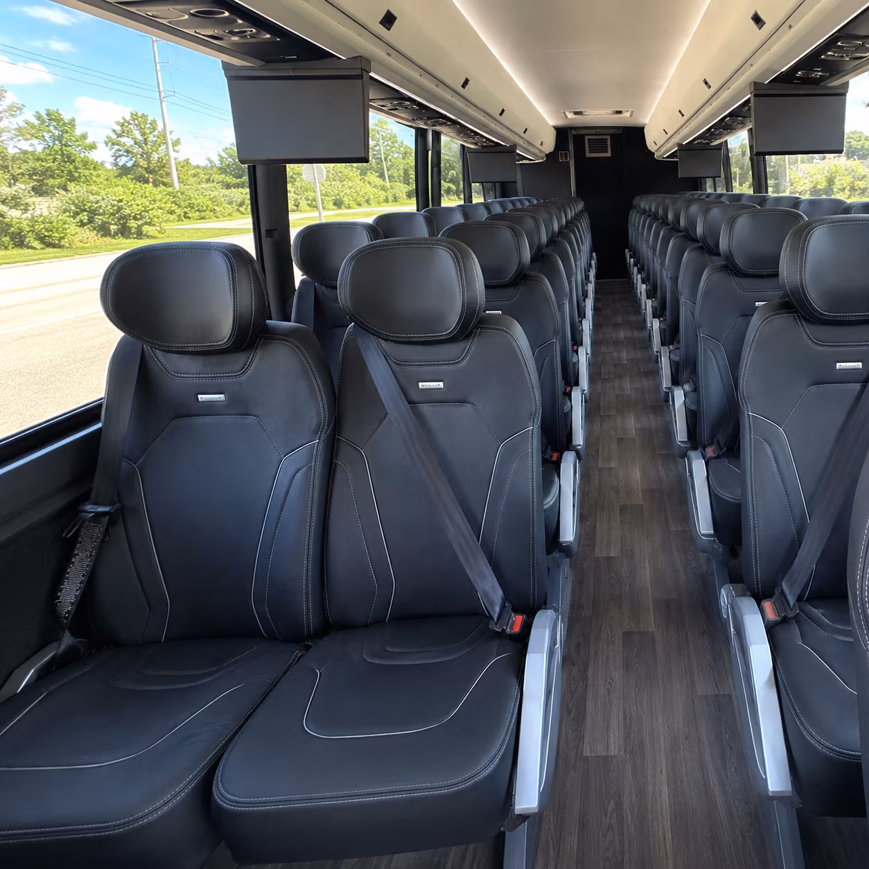 garden grove 47 passenger charter bus inside