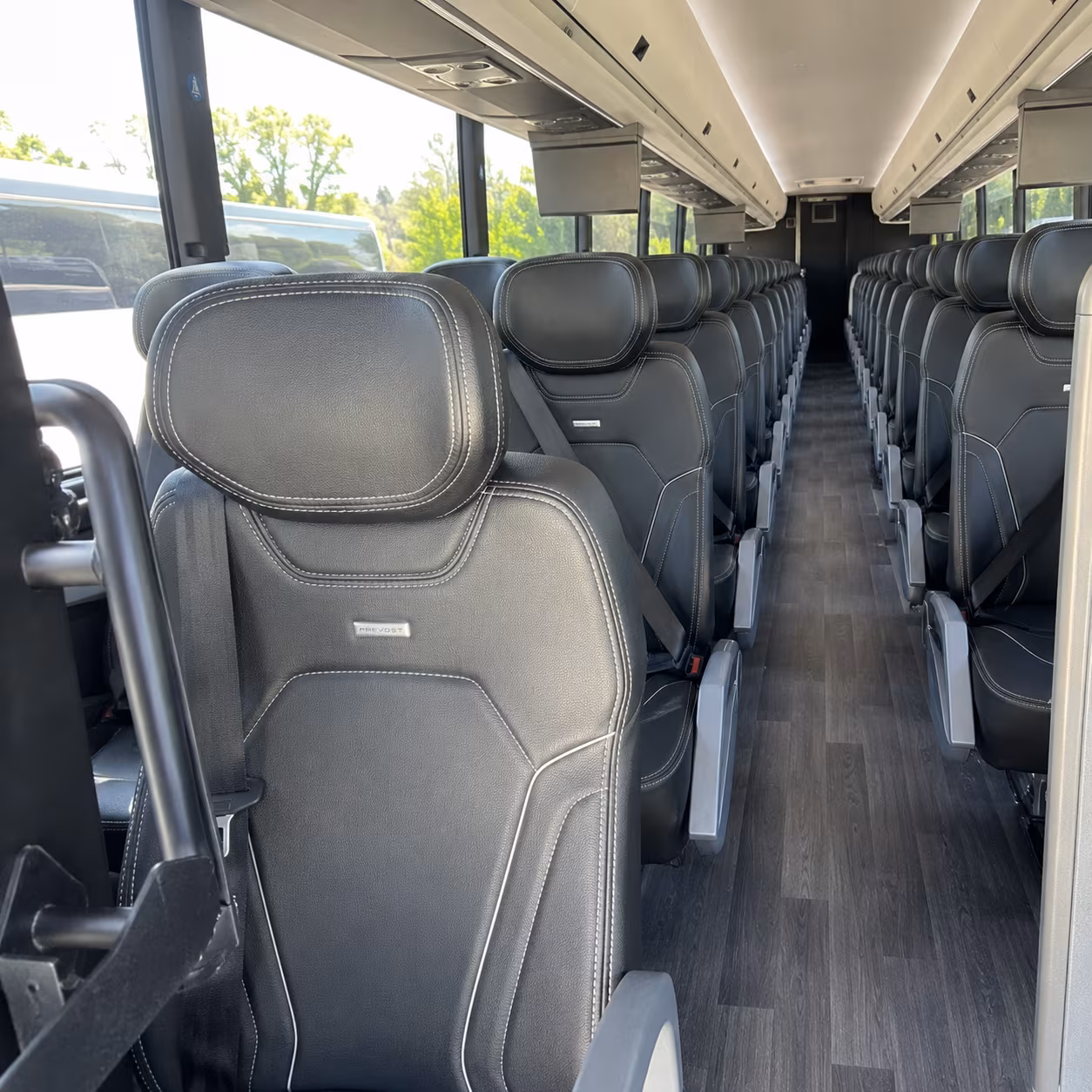 garden grove 47 passenger charter bus interior